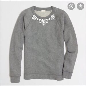 J. Crew Jeweled Collar Sweatshirt